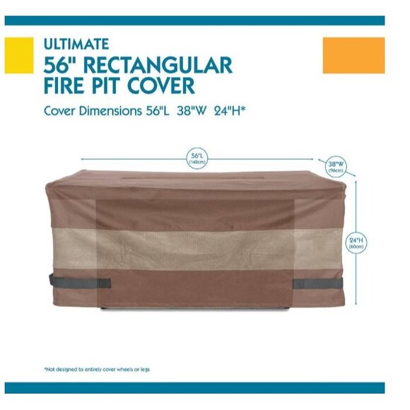 Classic Accessories Duck Covers Ultimate 56 in. Rectangle Fire Pit Cover New - Picture 7 of 10